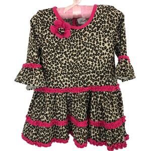 Rare Editions Girls Dress Slinky Animal Print Size 18 Months